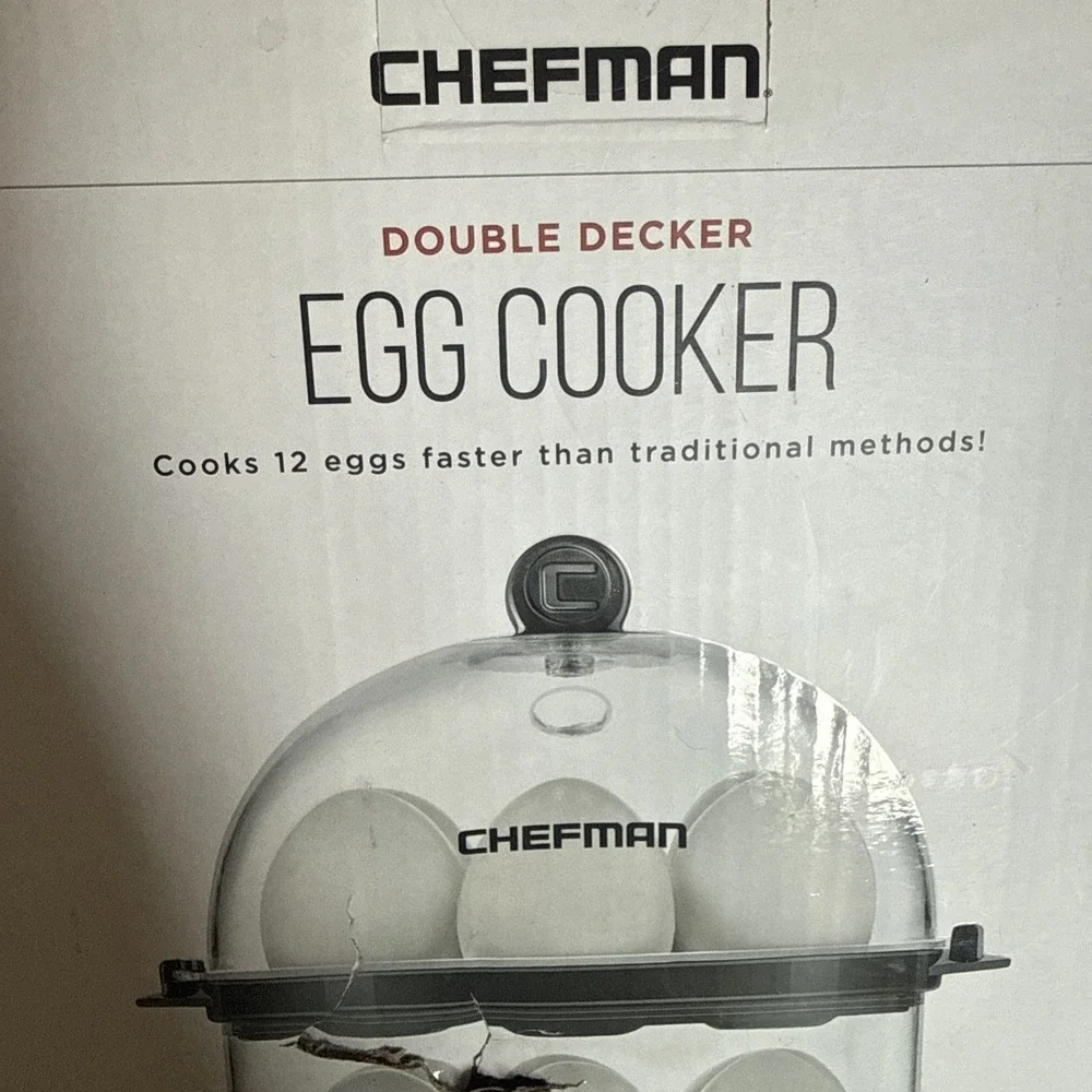 Chefman Electric Double Decker 12 Egg Cooker Poached Boiled Scrambled Omelet